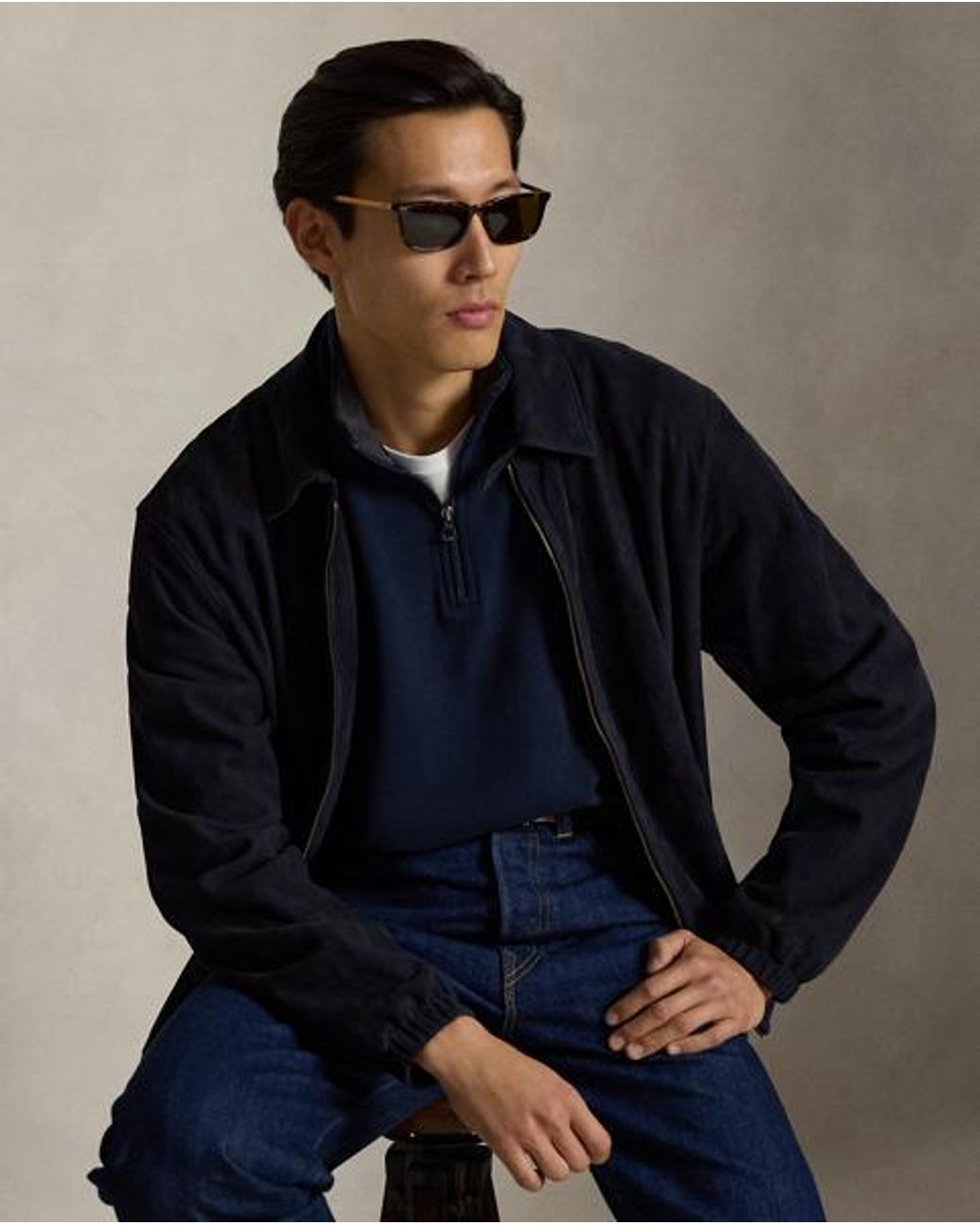 Polo Ralph Lauren Blue Luxury Jersey Quarter-zip Pullover for men