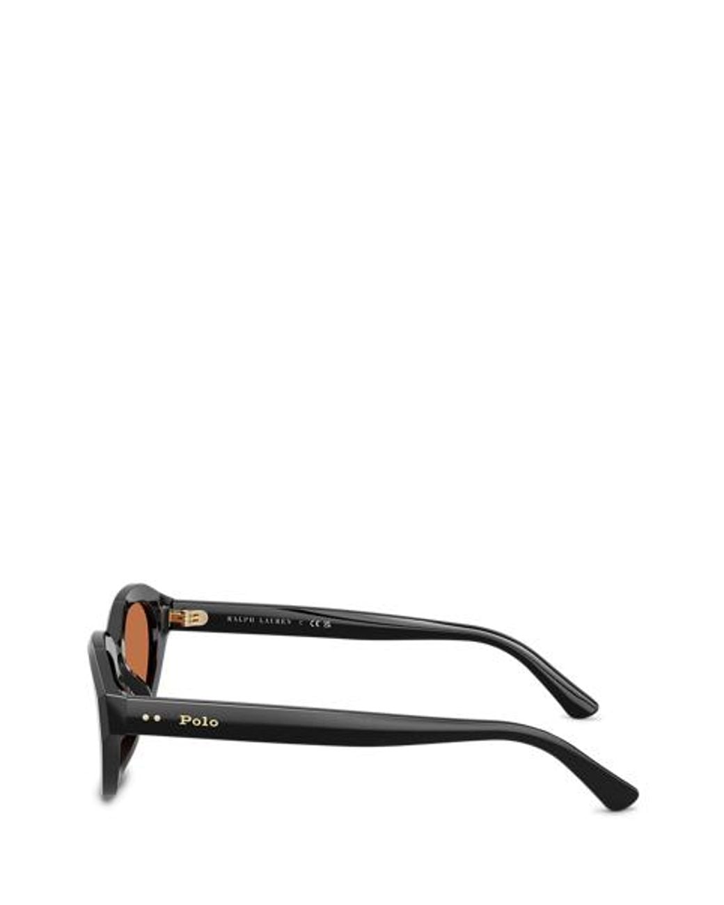 Polo Ralph Lauren Black Polo Rectangle Cat-Eye Sunglasses