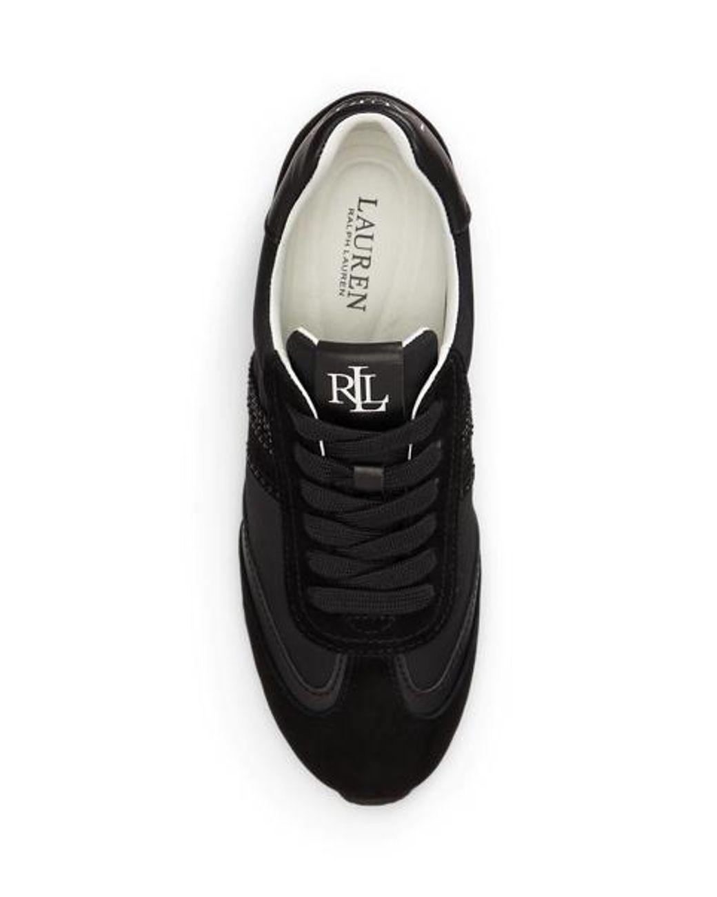 Ralph Lauren Black Dani Embellished Low-Profile Trainer