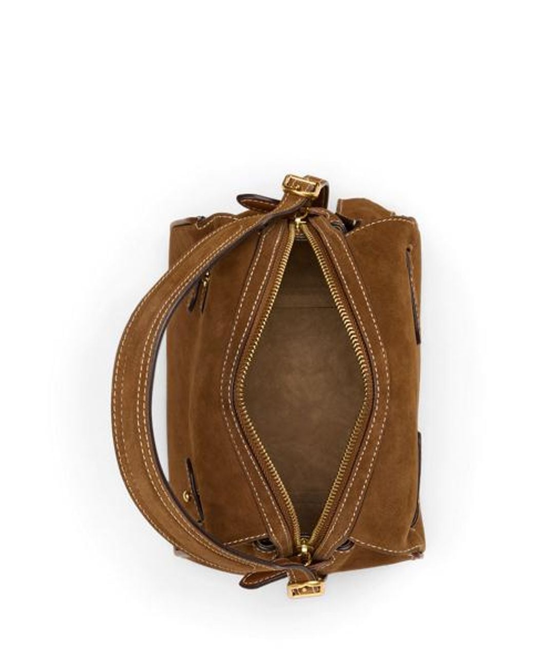 Polo Ralph Lauren White Polo Id Suede Mini Satchel