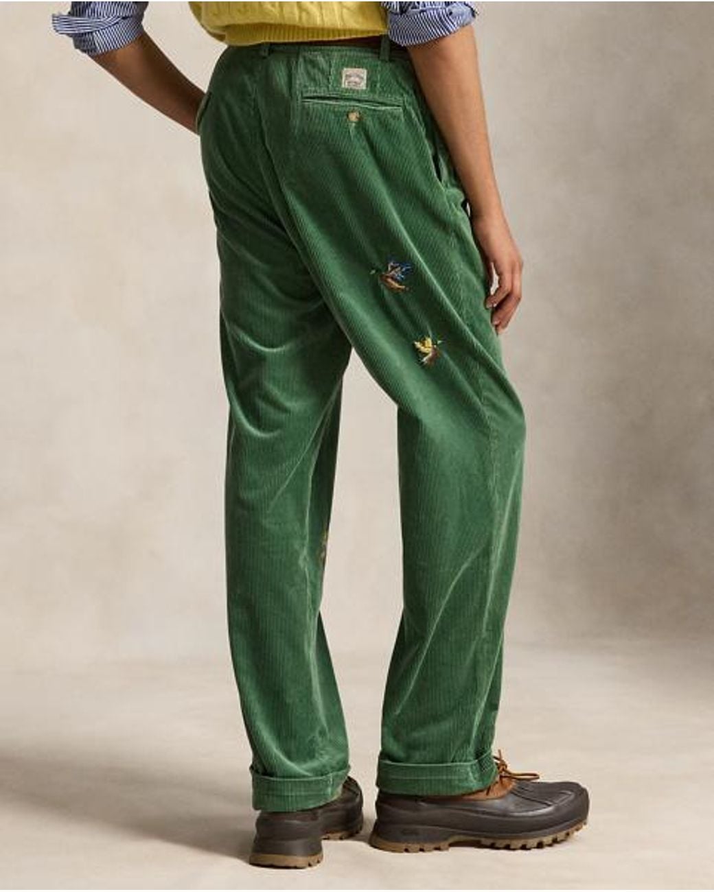 Polo Ralph Lauren Green Whitman Relaxed Fit Embroidered Pant for men