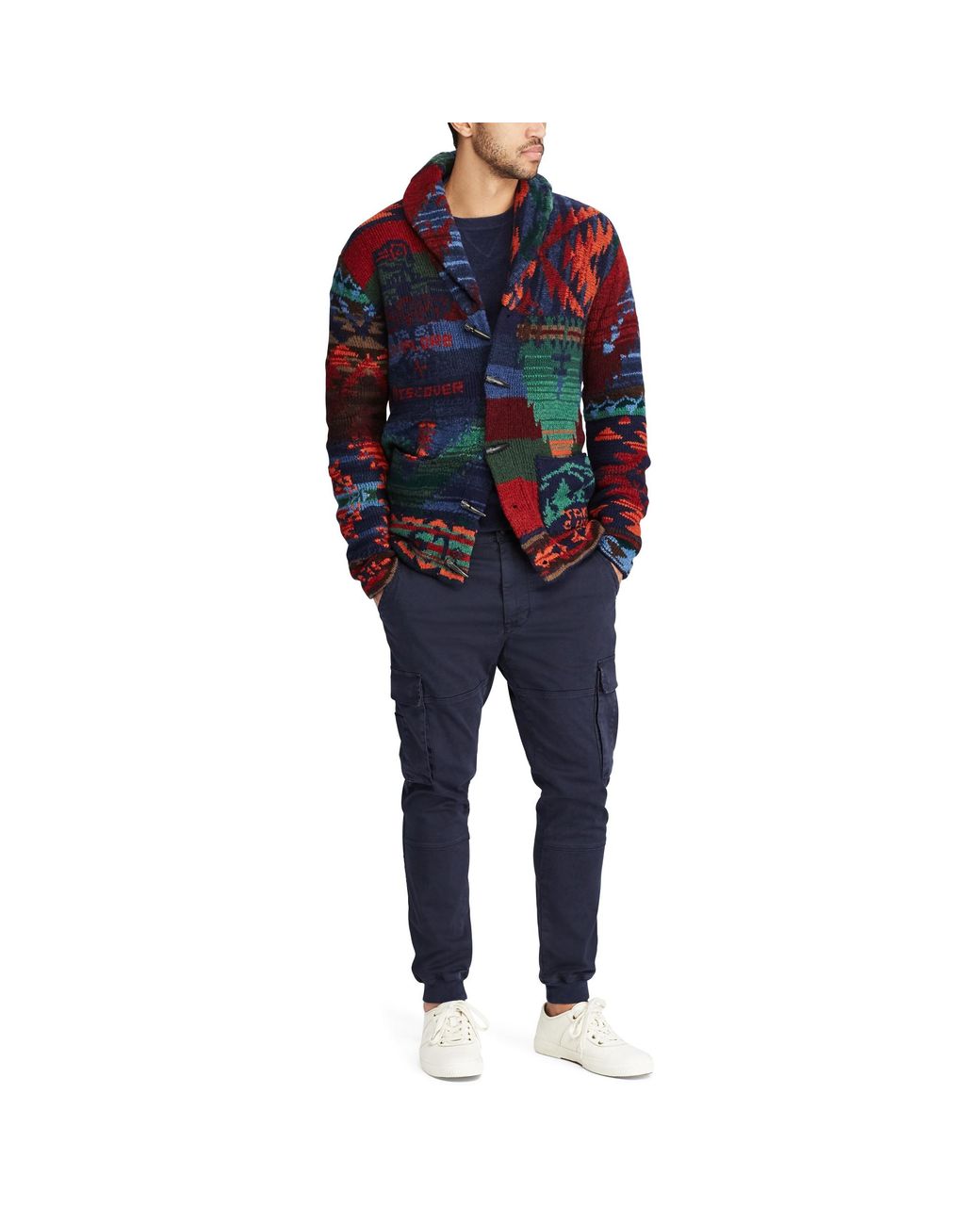 Polo Ralph Lauren The Iconic Patchwork Cardigan for Men | Lyst
