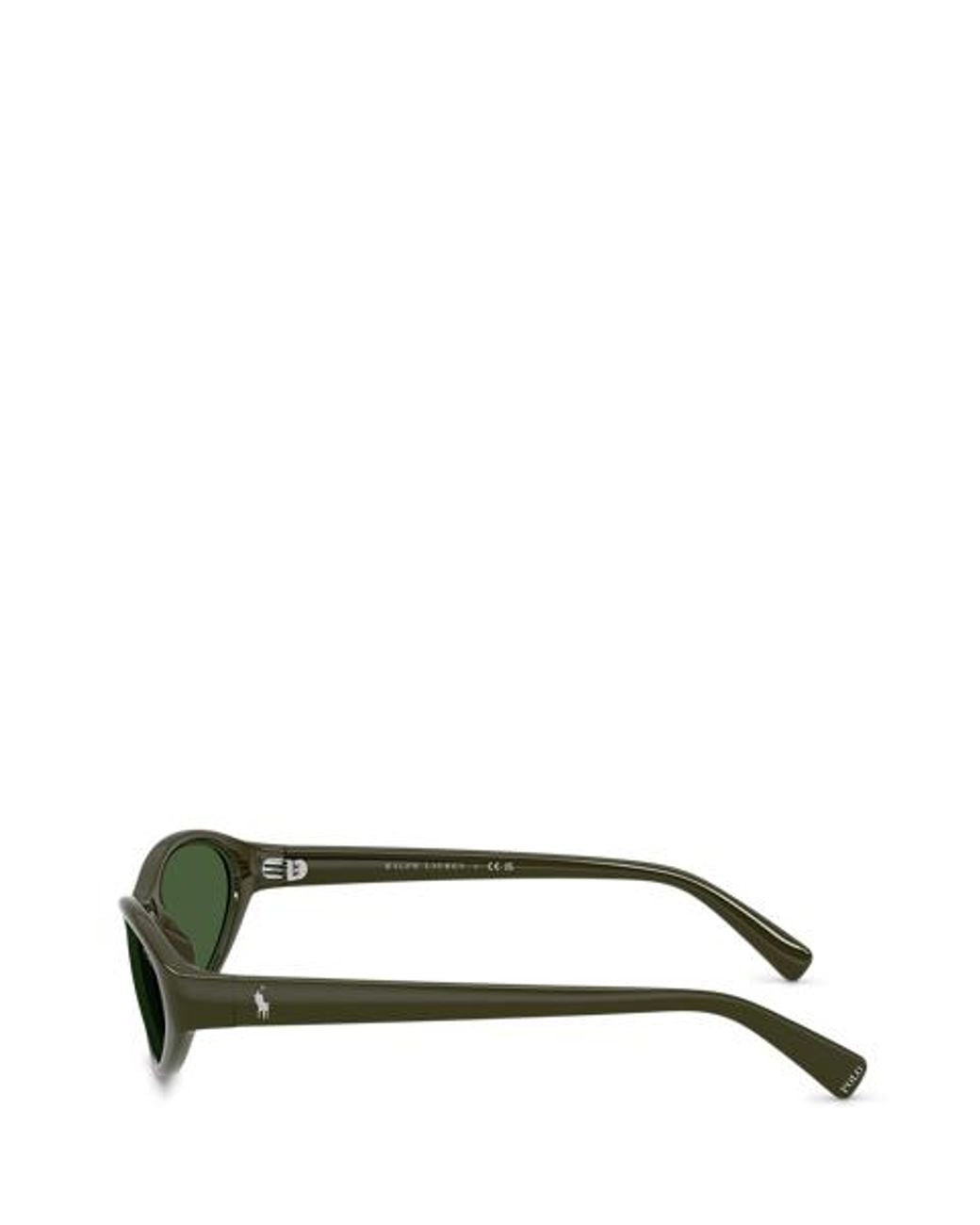 Polo Ralph Lauren Green Polo Pony Rectangular Sunglasses for men