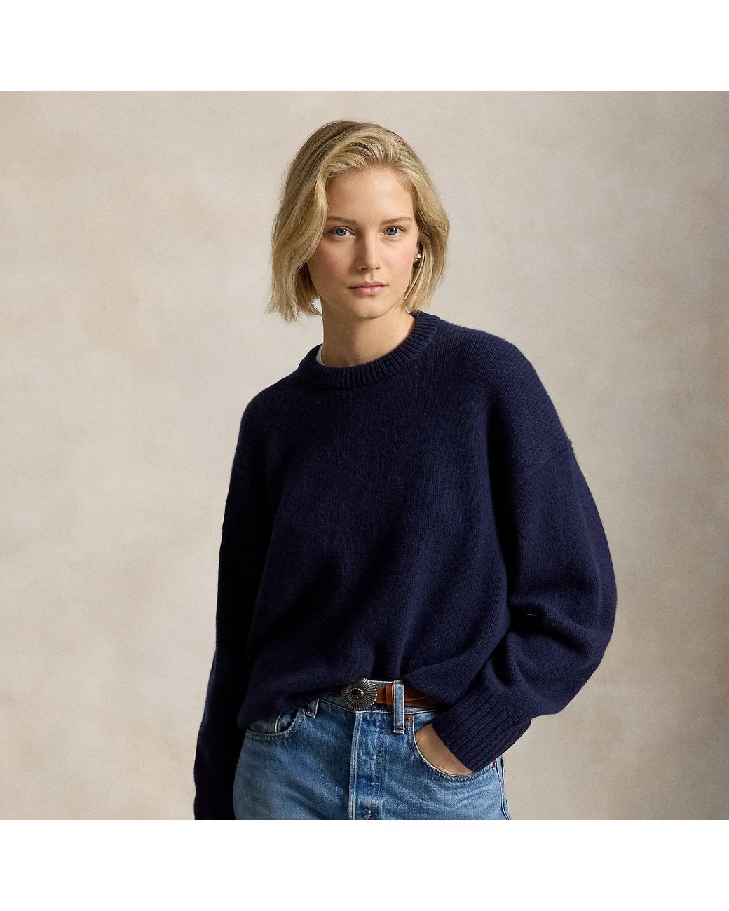 Polo Ralph Lauren Blue Wool Crewneck Jumper