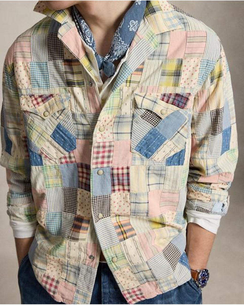 Polo Ralph Lauren Multicolor Classic Fit Patchwork Shirt for men