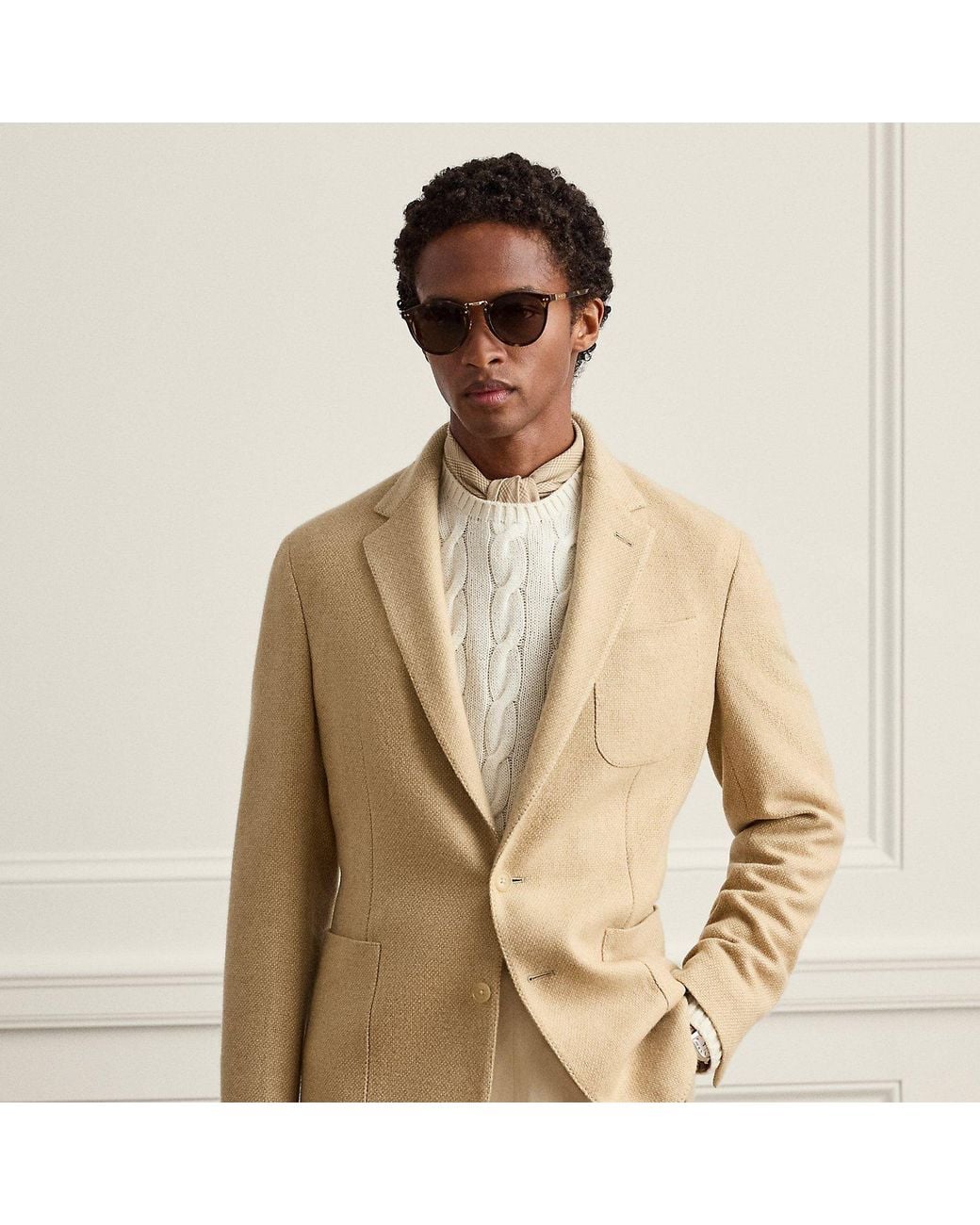 Ralph Lauren Natural Hadley Hand-Tailored Basket-Weave Jacket for men