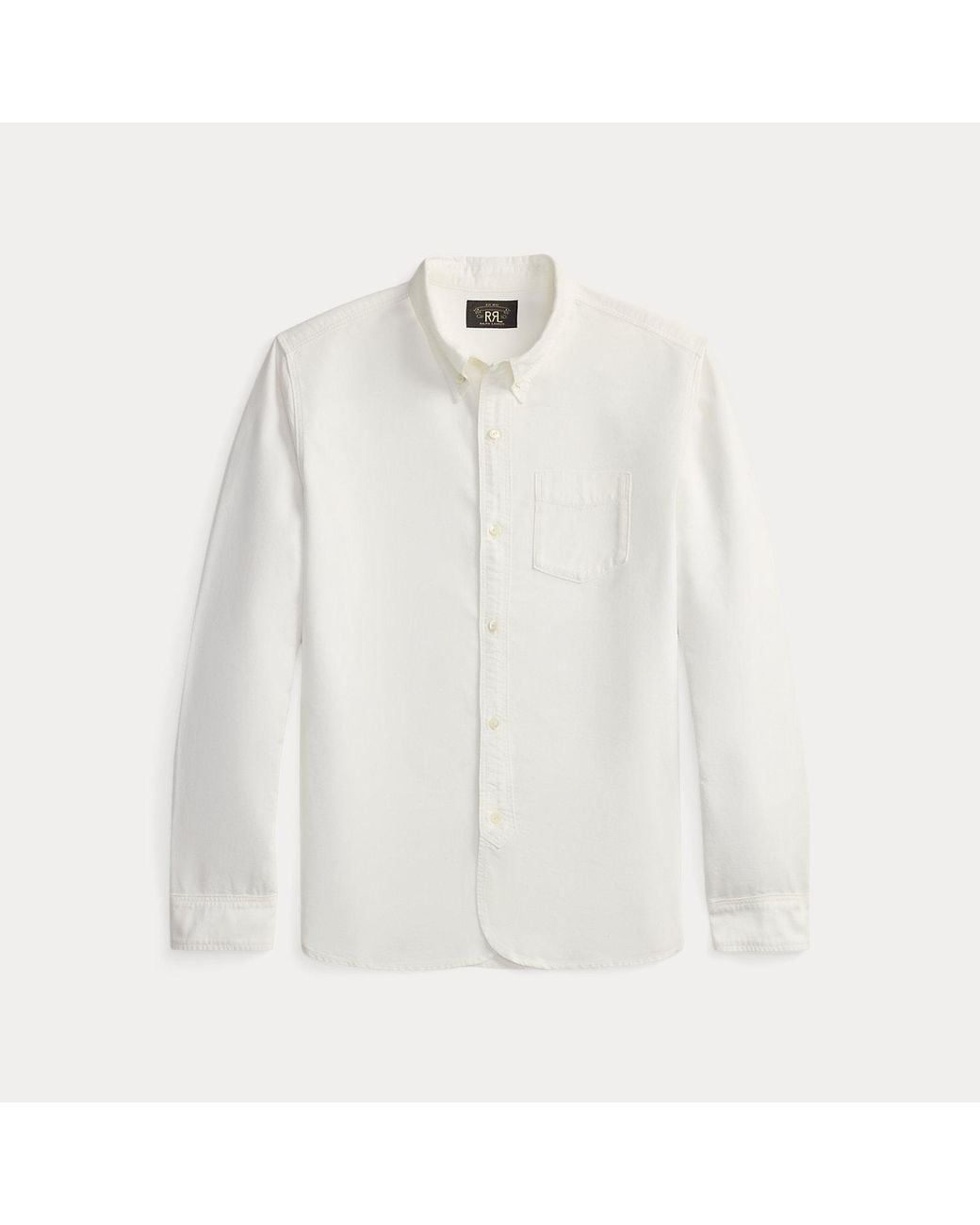 Ralph Lauren White Selvedge-Detailed Oxford Workshirt for men