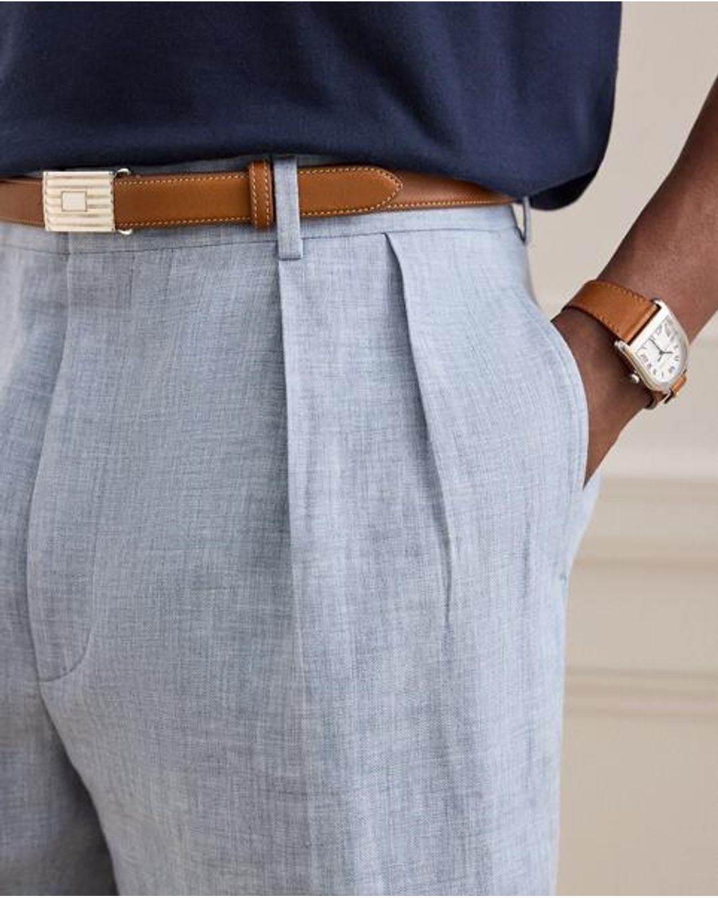 Ralph Lauren Blue Glenn Hand-Tailored Chambray Shorts for men