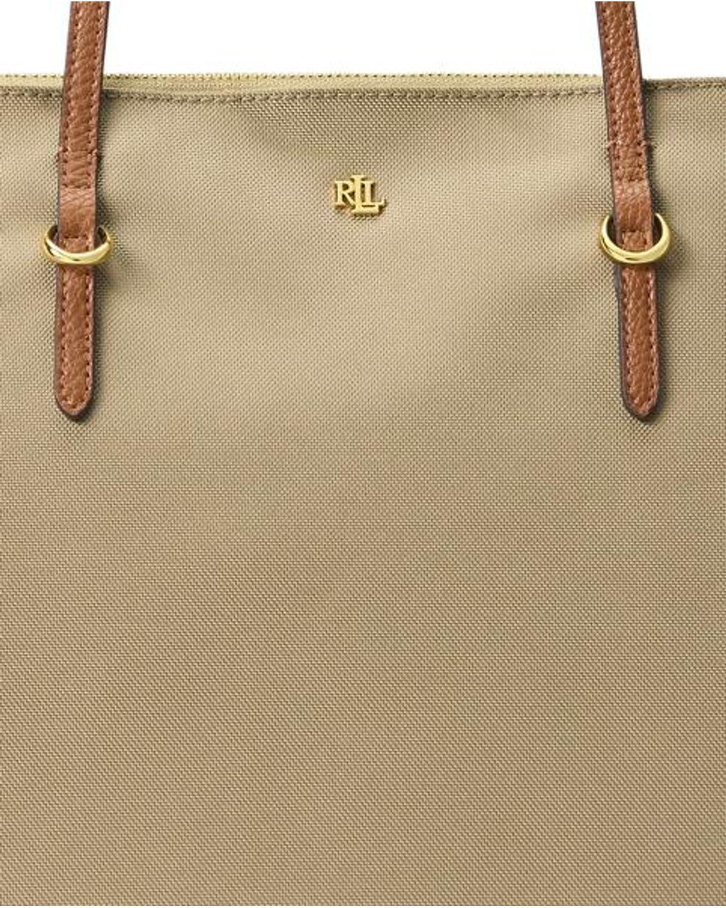 Ralph Lauren Brown Nylon Large Keaton Tote Bag