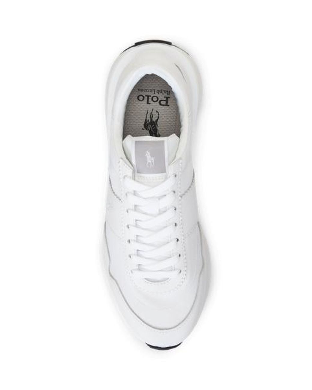 Polo Ralph Lauren White Train 89 Leather & Oxford Trainer