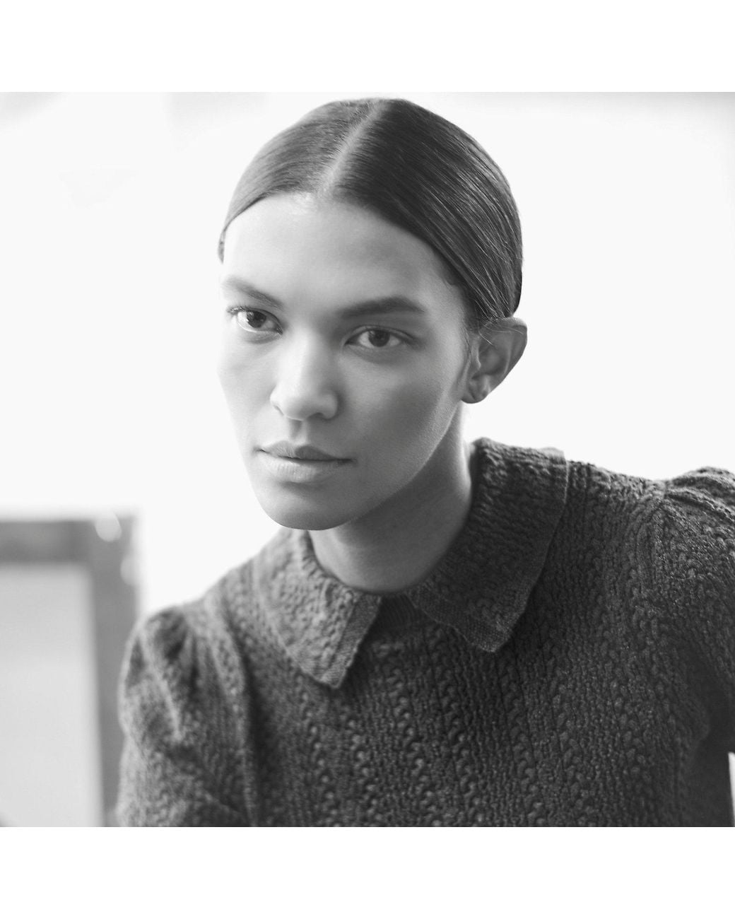 RRL Gray Cable-Knit Cotton Pointelle Jumper