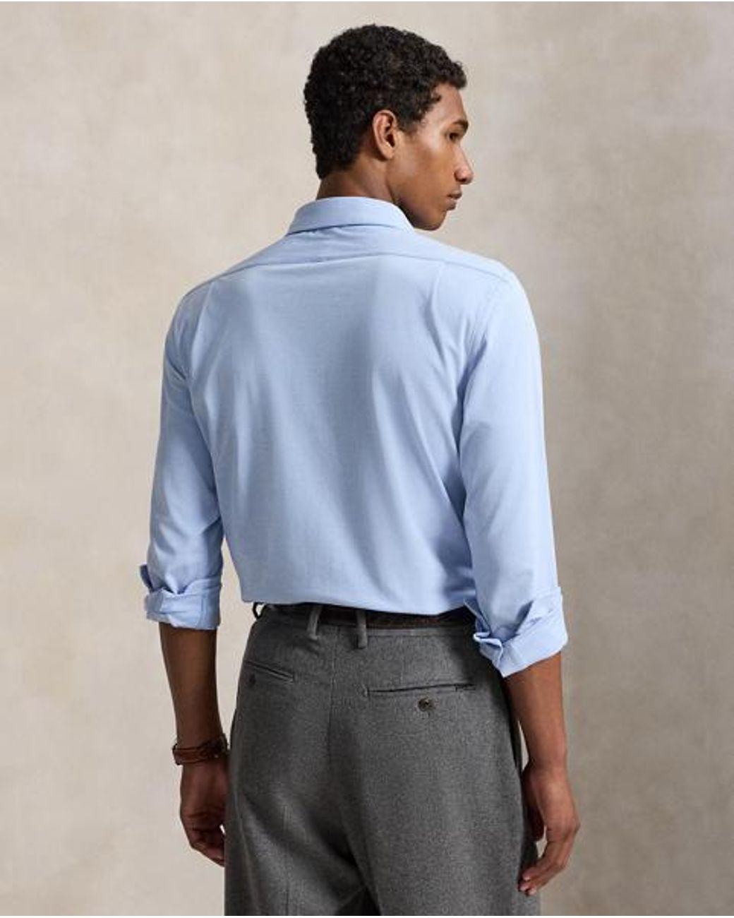 Polo Ralph Lauren Blue Stretch Knit Oxford Shirt for men