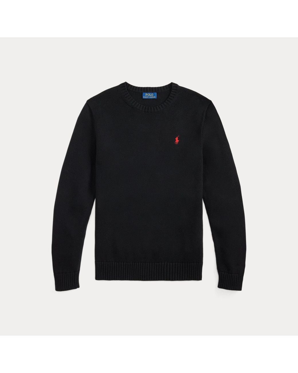 Polo Ralph Lauren Black Cotton Crewneck Jumper for men