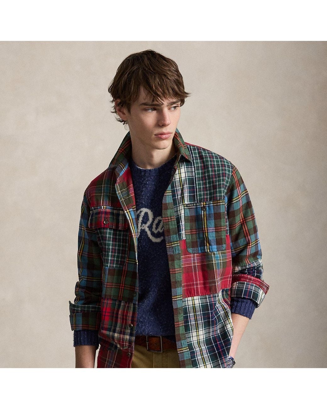 Polo Ralph Lauren Multicolor Classic Fit Patchwork Plaid Oxford Shirt for men