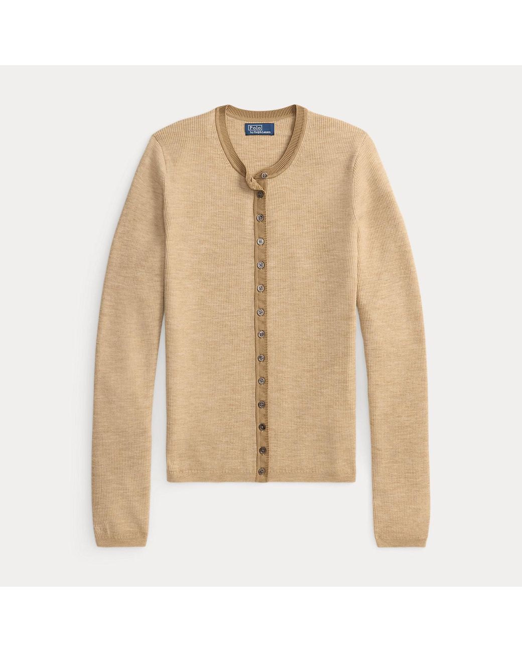 Polo Ralph Lauren Natural Rib-Knit Wool Cardigan