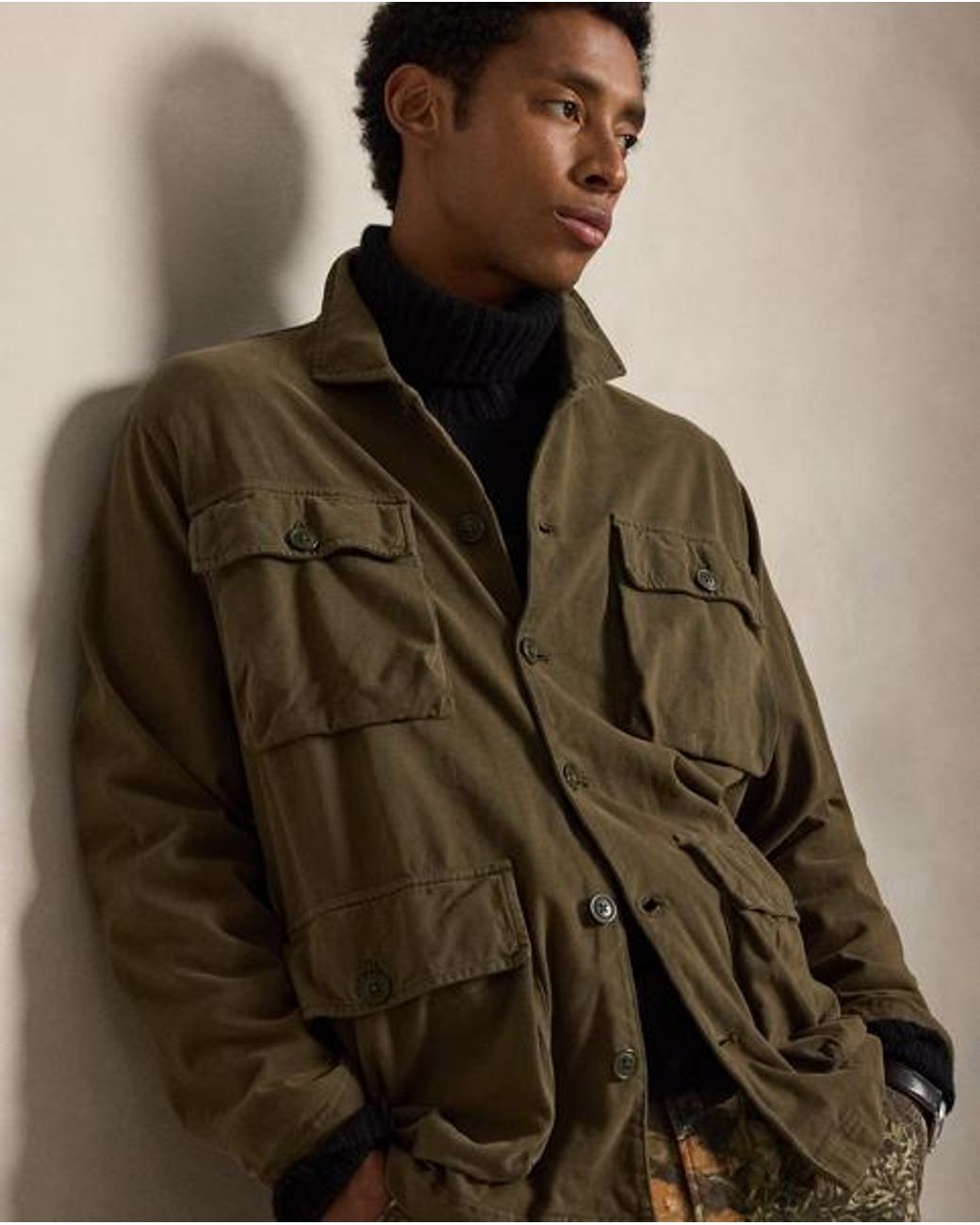 Polo Ralph Lauren Brown Sueded Moleskin Utility Overshirt for men