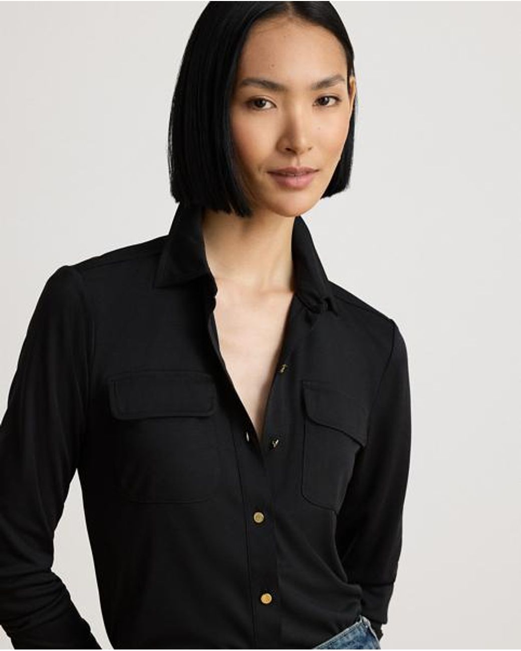 Ralph Lauren Black Stretch Jersey Shirt