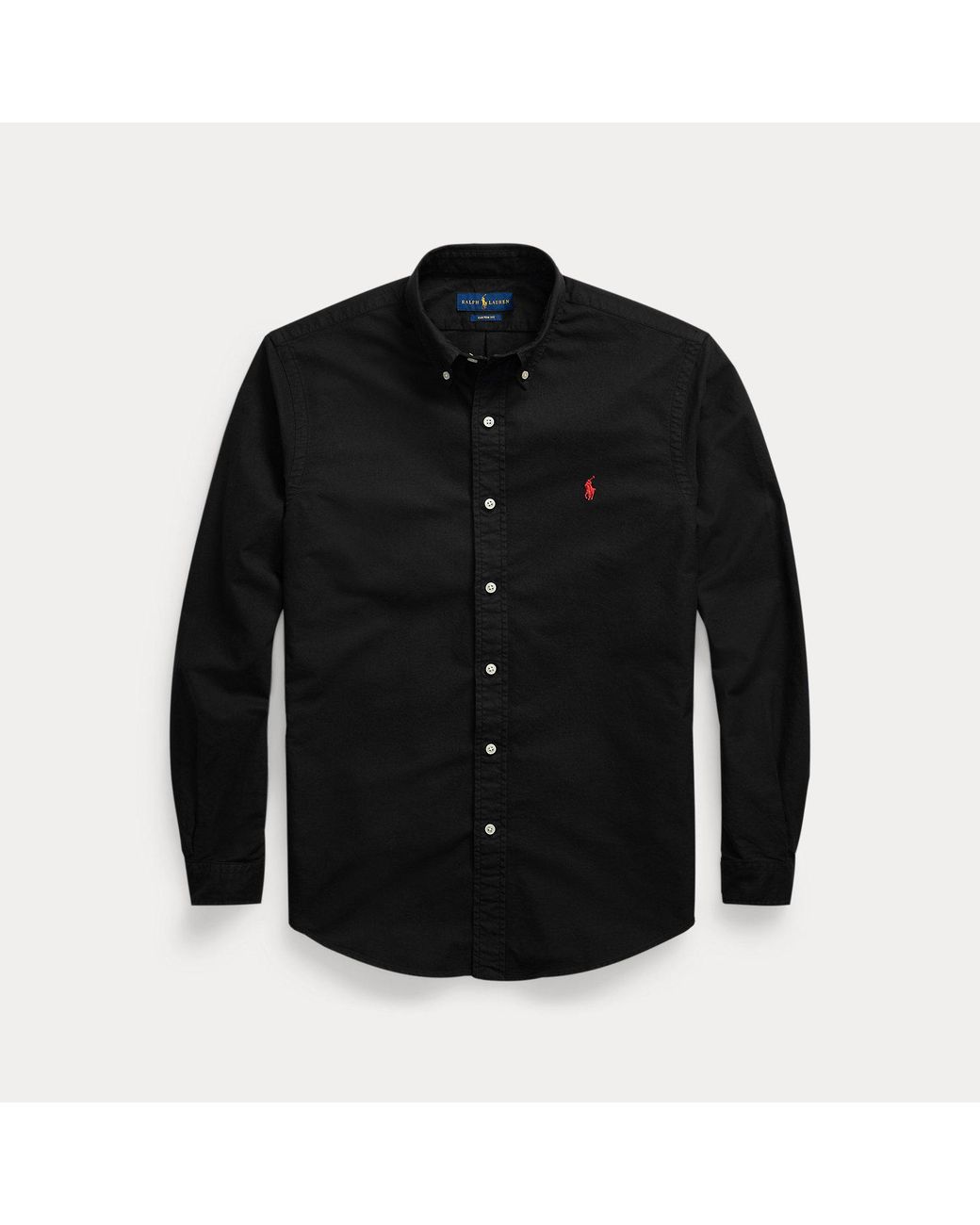Polo Ralph Lauren Black Custom Fit Oxford Shirt for men