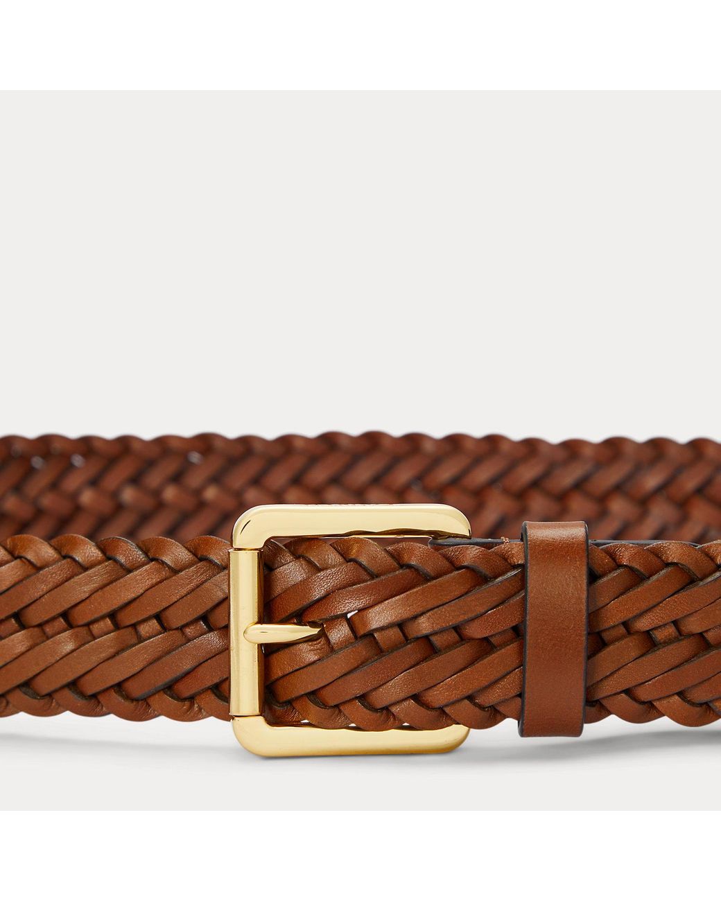 Ralph Lauren Brown Braided Vachetta Leather Belt