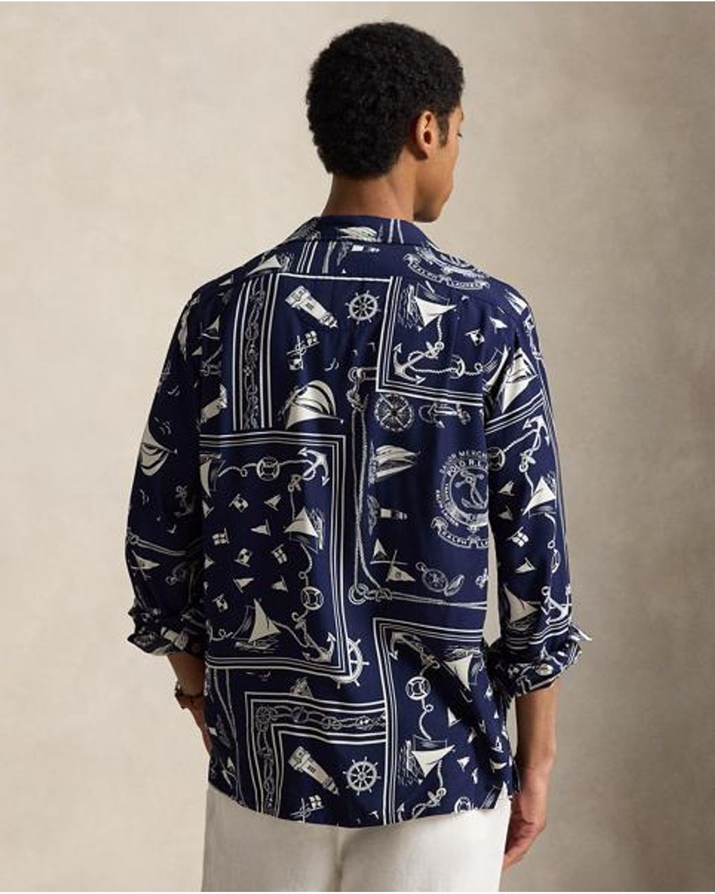 Polo Ralph Lauren Blue Classic Fit Nautical Bandanna Shirt for men