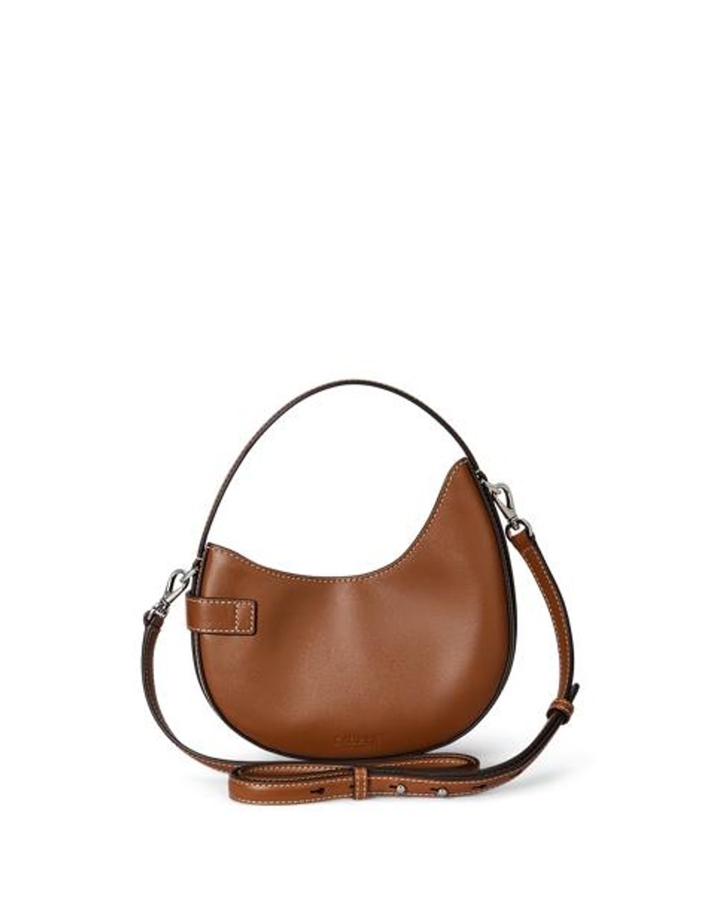 Ralph Lauren Brown Leather Small Tasha Crossbody Bag