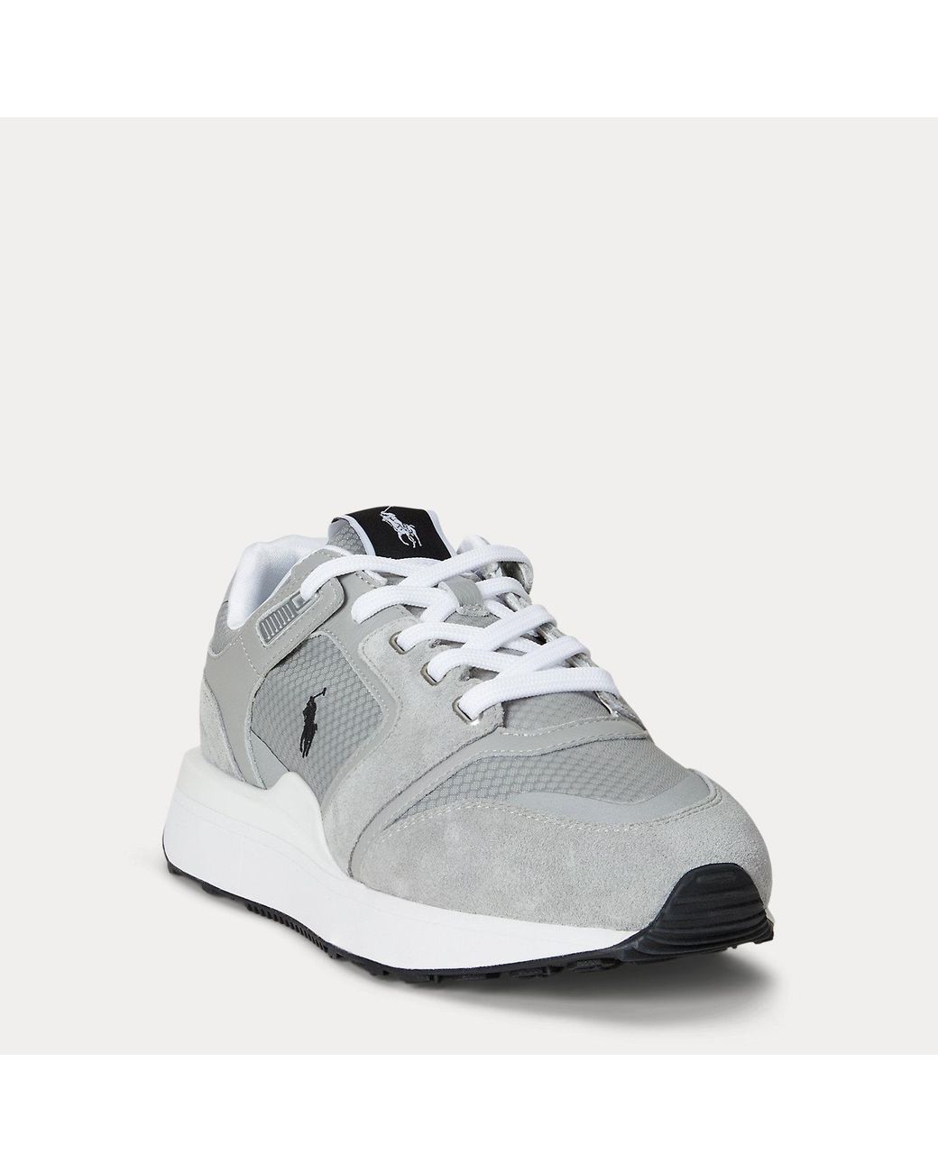 Polo Ralph Lauren White Train 89 V2 Suede-Panelled Trainer for men