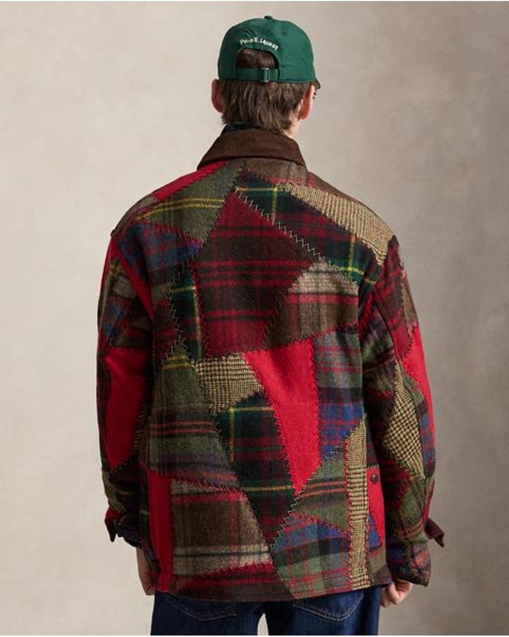 Polo Ralph Lauren Green Patchwork Wool-Alpaca Utility Jacket for men