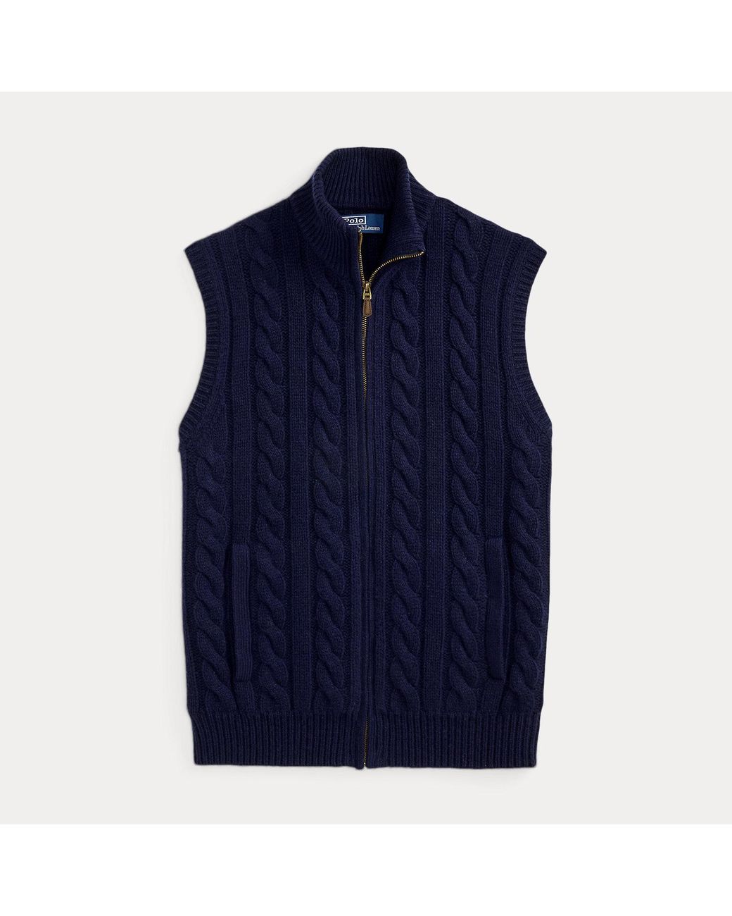 Polo Ralph Lauren Blue Cable-Knit Sleeveless Jumper for men