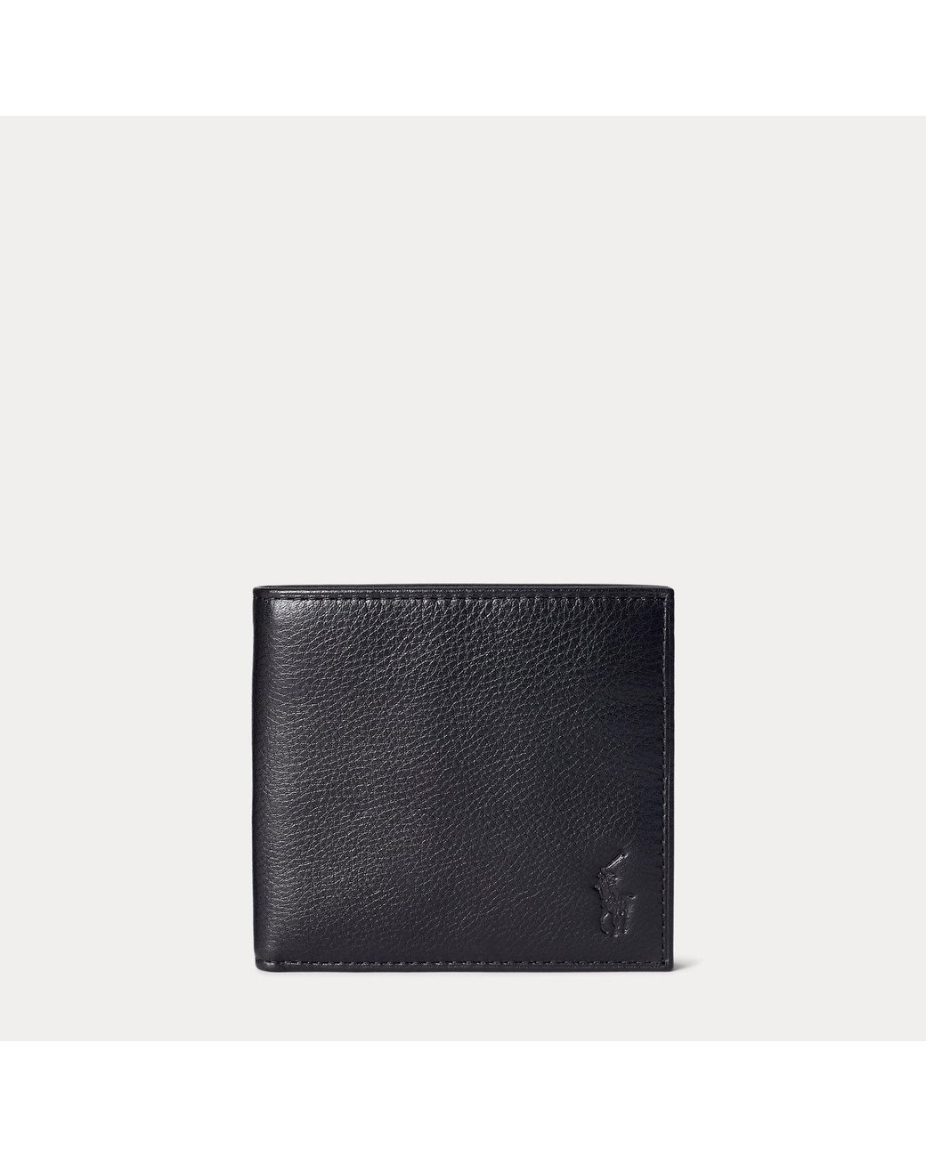 Polo Ralph Lauren Blue Pebbled Leather Billfold Wallet for men