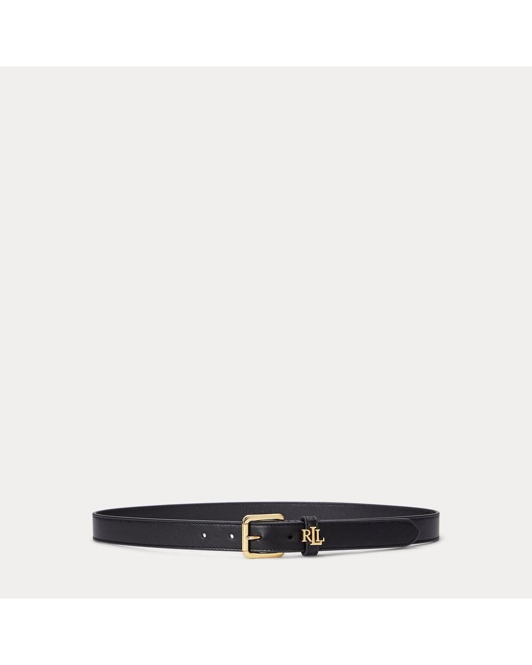 Ralph Lauren Blue Logo-Keeper Skinny Leather Belt