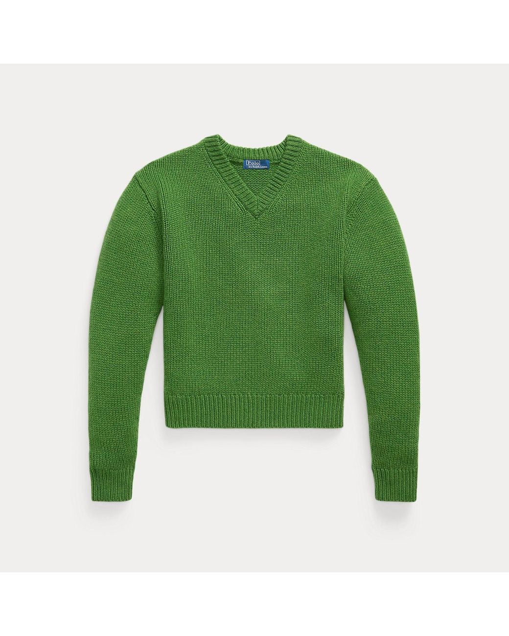 Polo Ralph Lauren Green Cashmere V-Neck Sweater