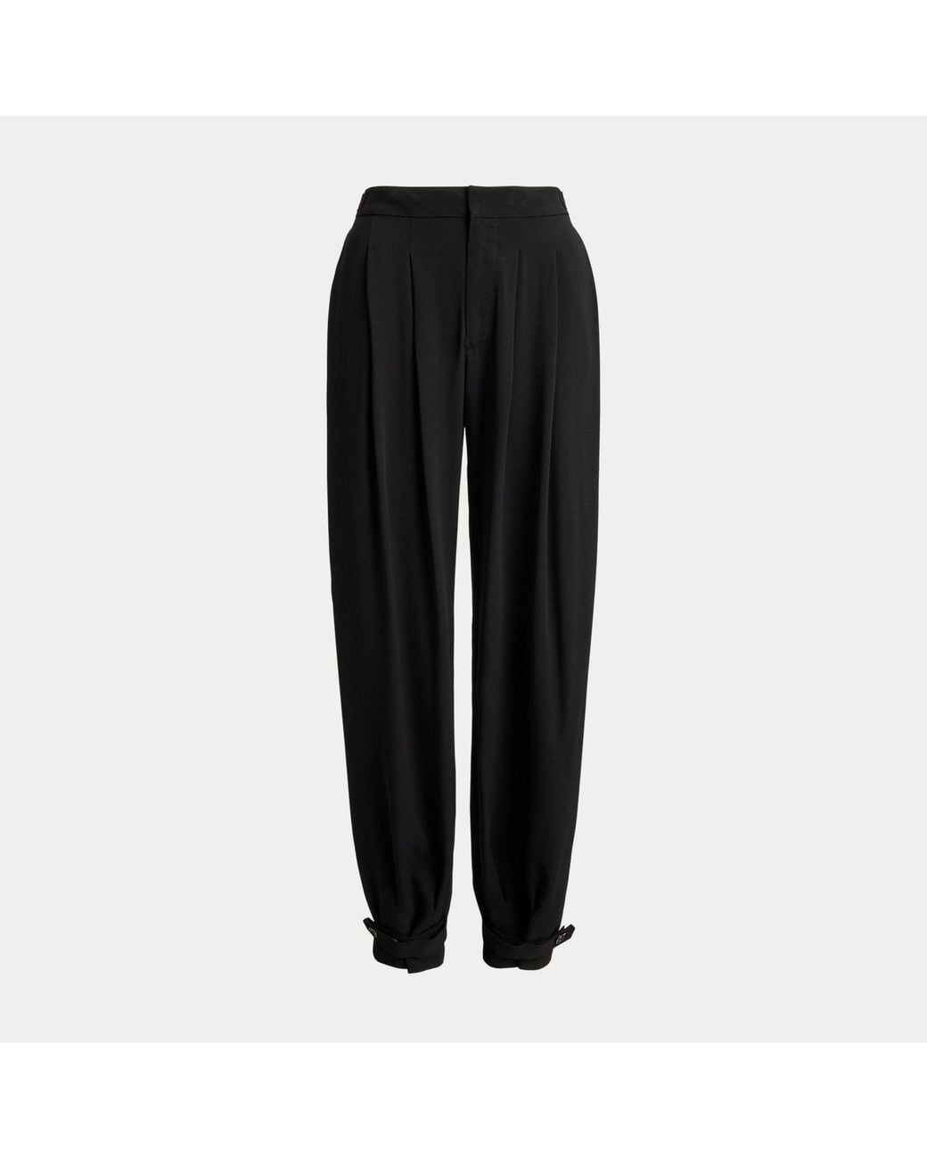 Polo Ralph Lauren Black Pleated Crepe Jodhpur Trouser