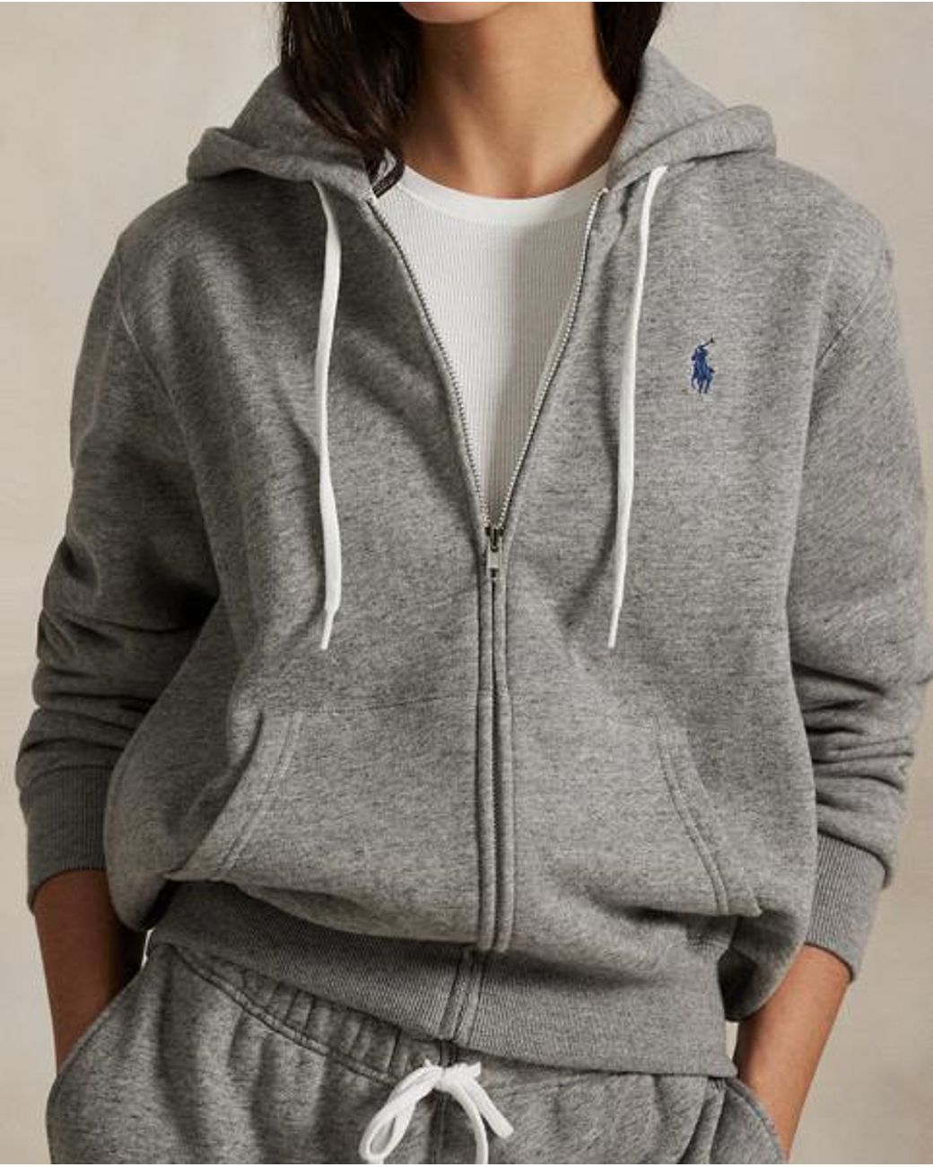 Polo Ralph Lauren Gray Full-Zip Fleece Hoodie