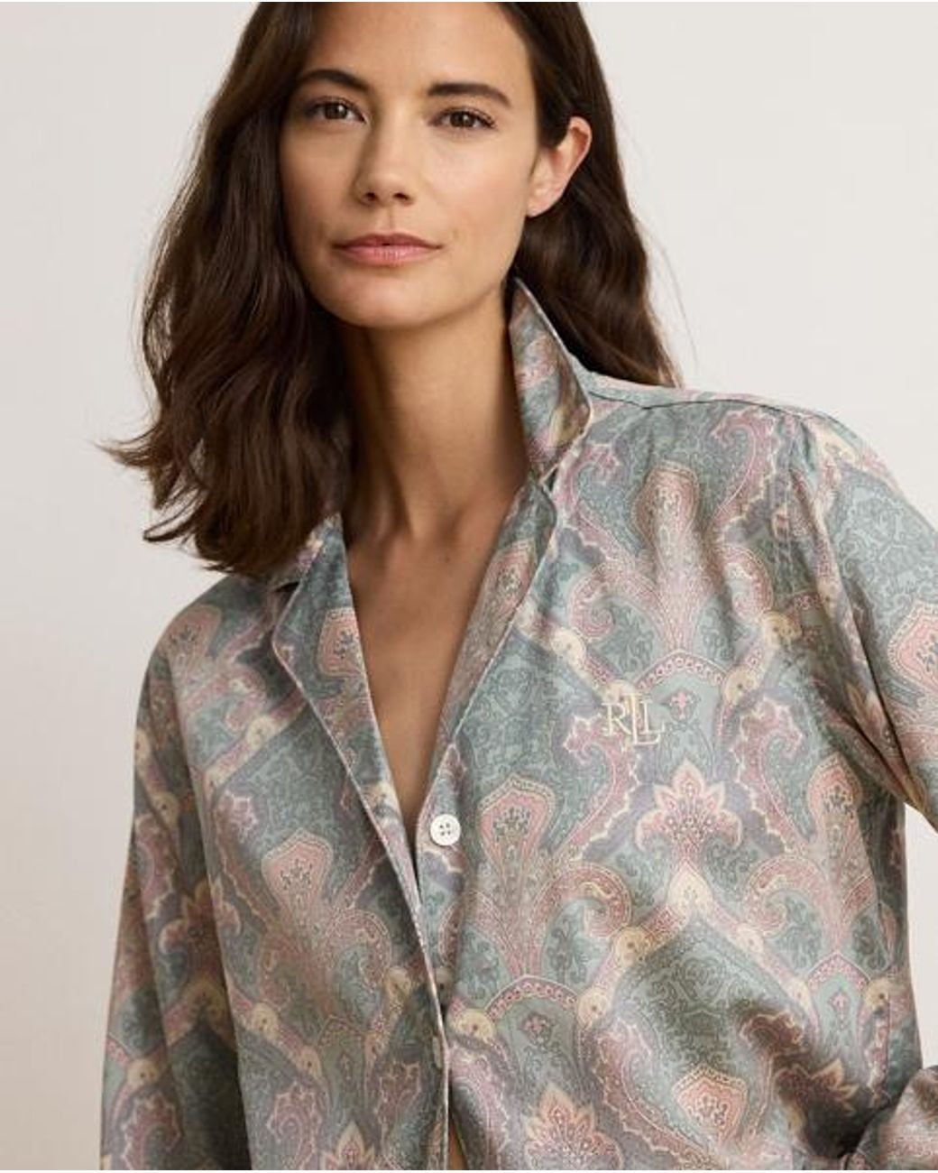 Ralph Lauren Multicolor Paisley Cotton-Blend Sateen Sleep Set
