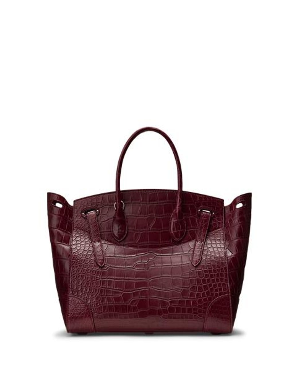 Ralph Lauren Purple Soft Ricky 33 Caiman Bag