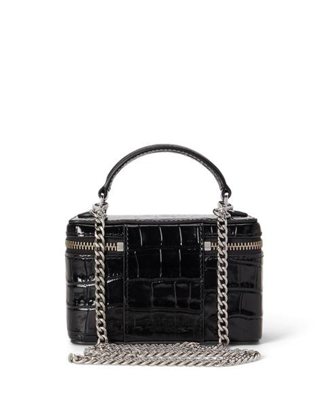 Ralph Lauren Blue Croc-Embossed Small Hallee Crossbody Bag