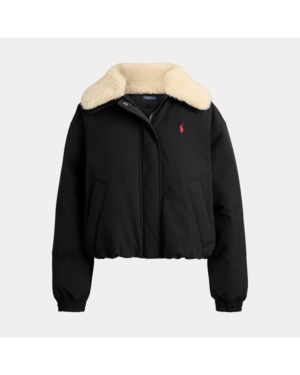 Polo Ralph Lauren Black High-Pile-Collar Down Puffer Jacket