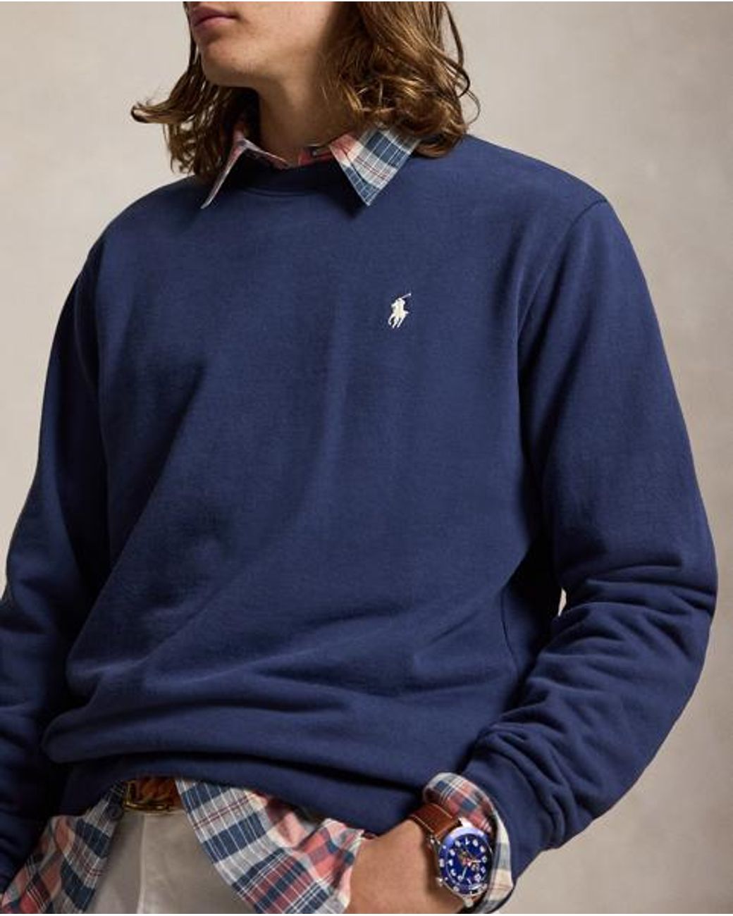 Polo Ralph Lauren Blue Loopback Fleece Sweatshirt for men