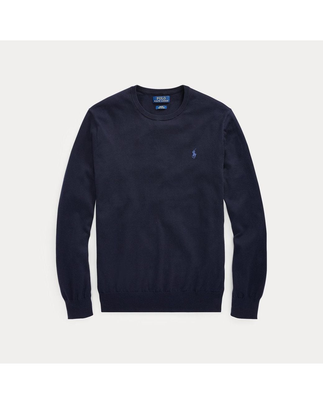 Polo Ralph Lauren Blue Slim Fit Cotton Sweater for men