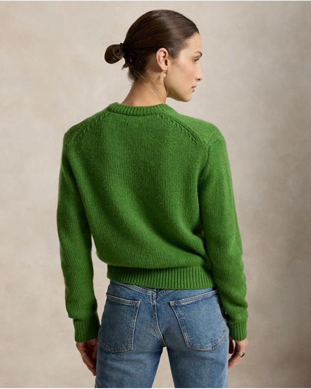 Polo Ralph Lauren Green Cashmere V-Neck Sweater