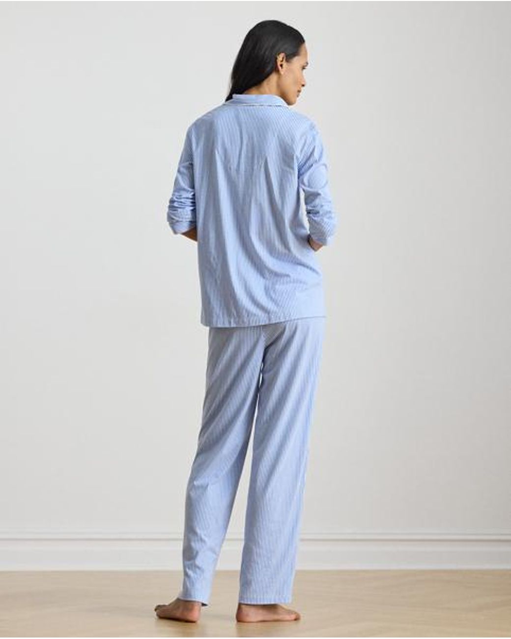 Ralph Lauren Blue Striped Cotton Jersey Sleep Set