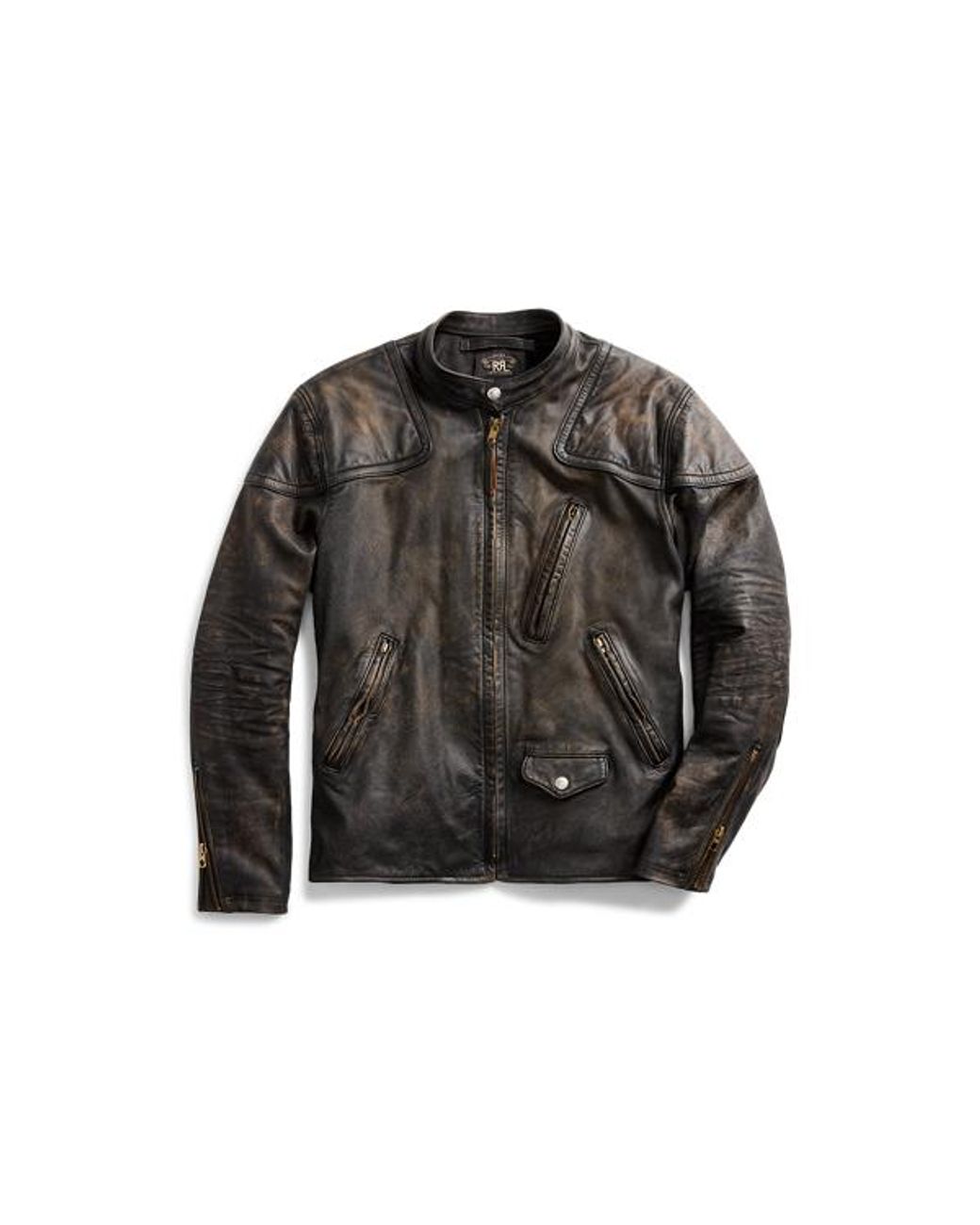 【極美品】RRL Slim Fit Leather Moto Jacket M RRL Slim Fit Leather Moto Jacket in Black for Men | Lyst