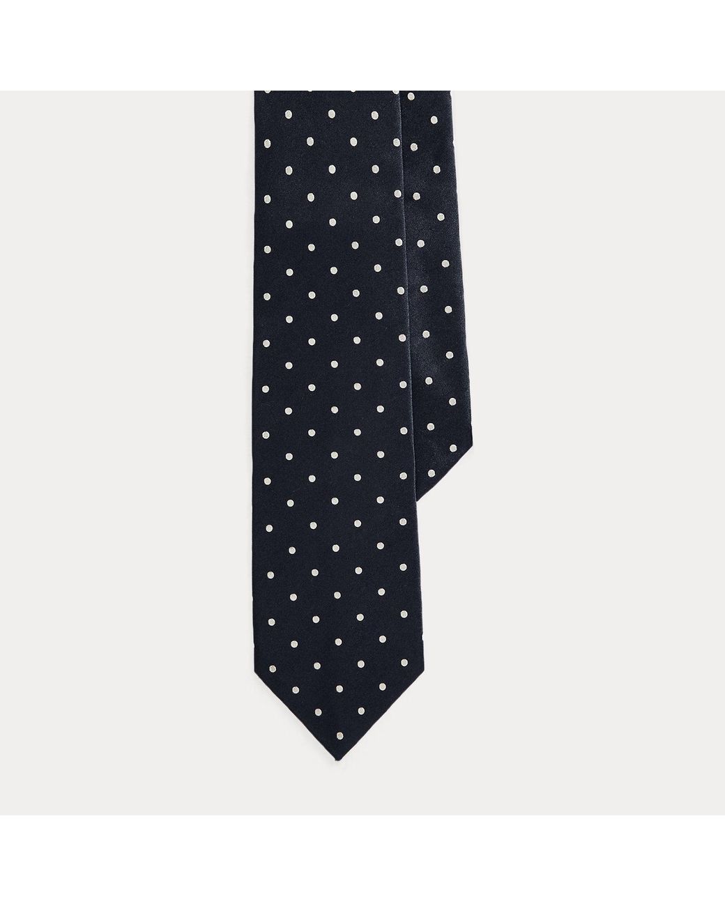 Ralph Lauren Blue Polka-Dot Silk Satin Tie for men
