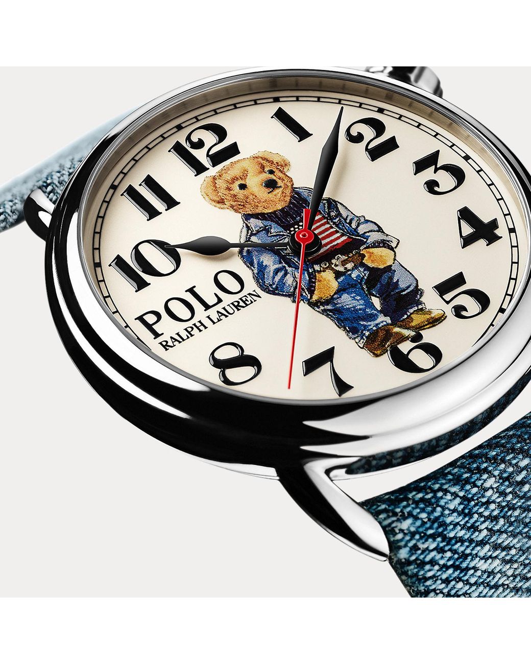 Polo Ralph Lauren Metallic 42 Mm Denim Polo Bear Steel Dial for men