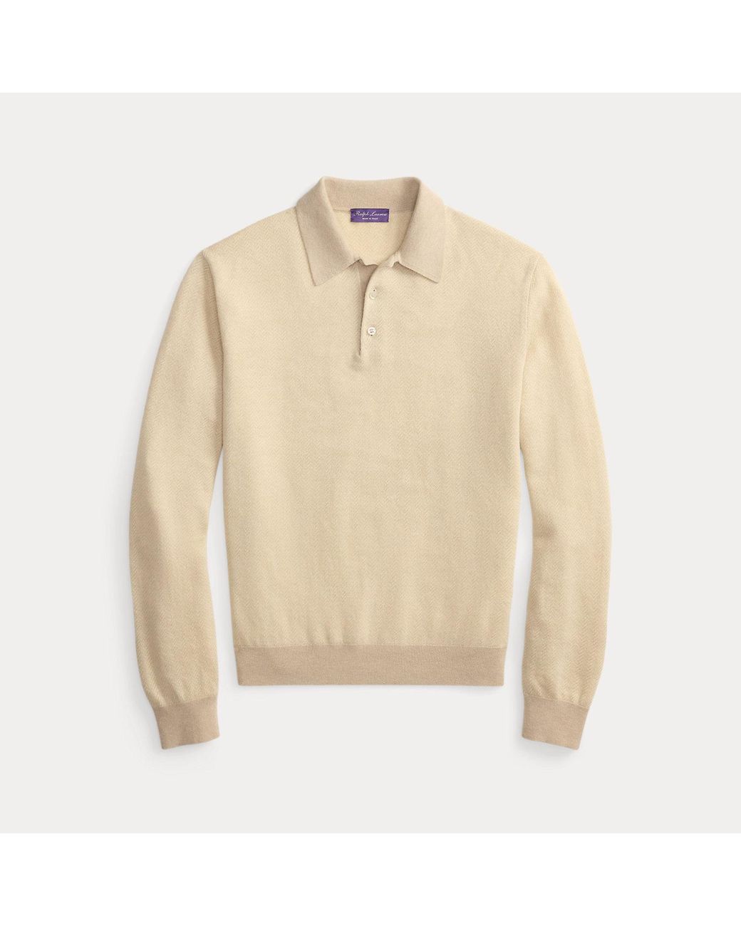 Ralph Lauren Natural Linen-Cashmere Polo Jumper for men