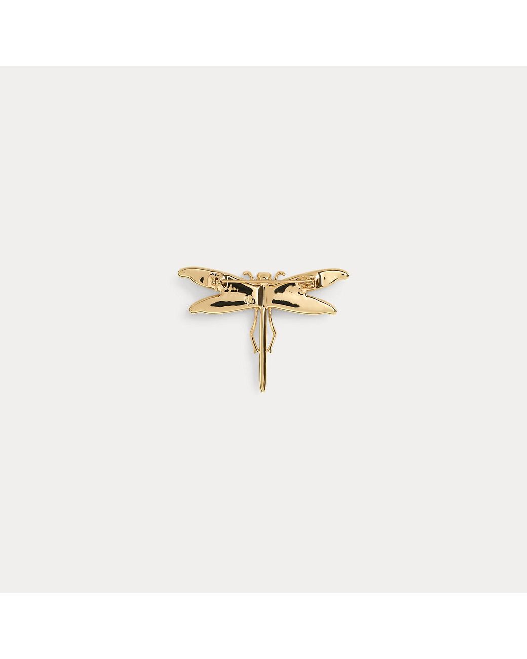 Ralph Lauren White Pavé-Plated Dragonfly Pin