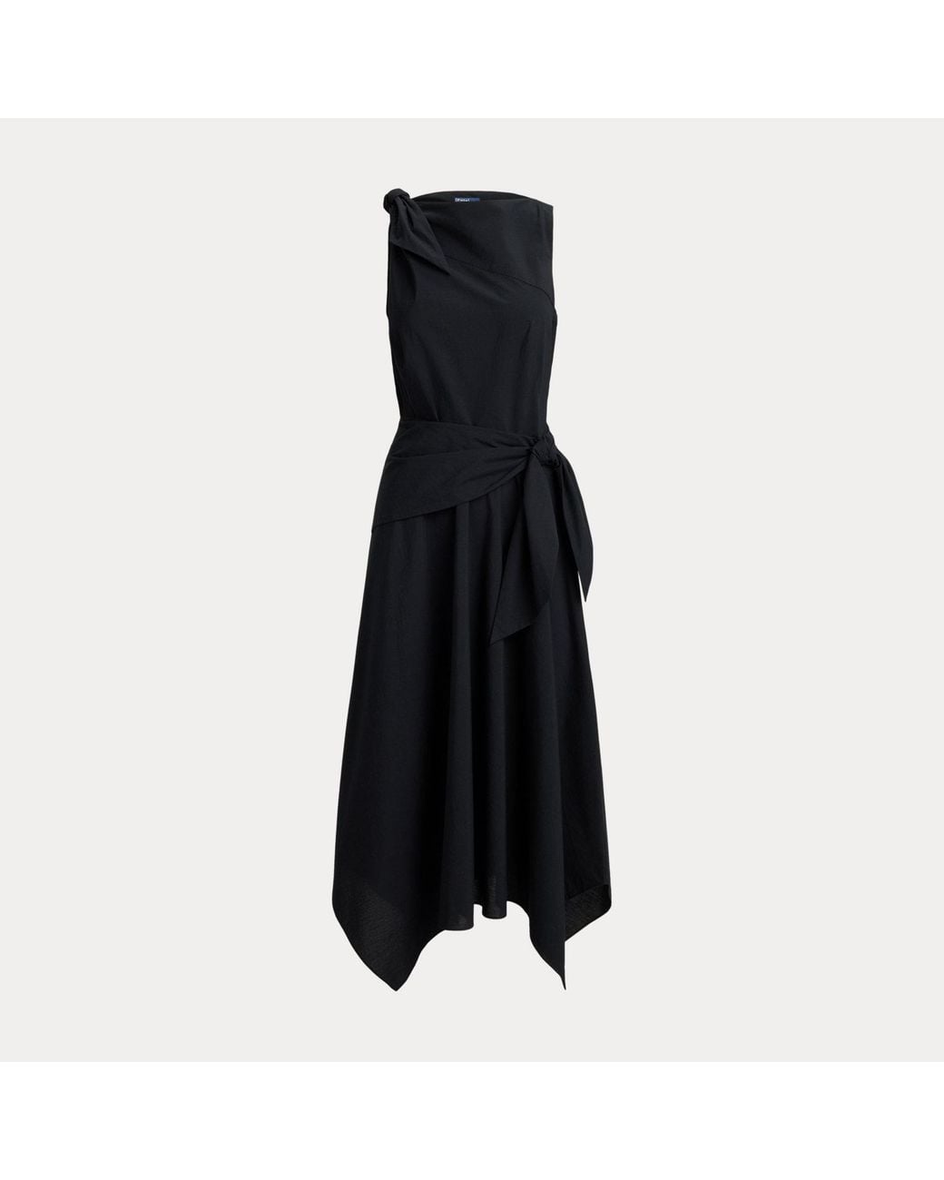 Polo Ralph Lauren Blue Bow-Detail Cotton Canvas Dress