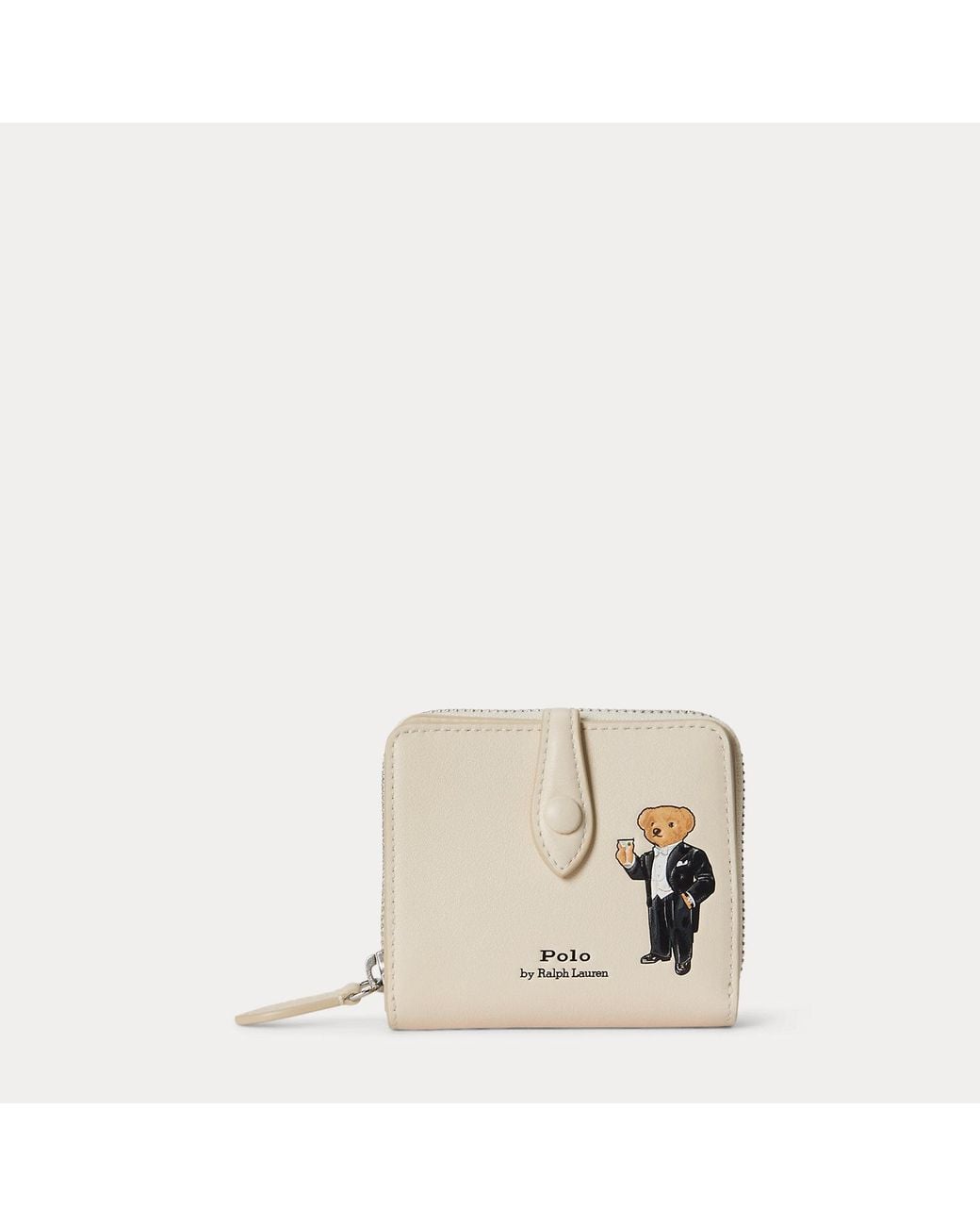 Polo Ralph Lauren Natural Polo Bear Leather Compact Wallet