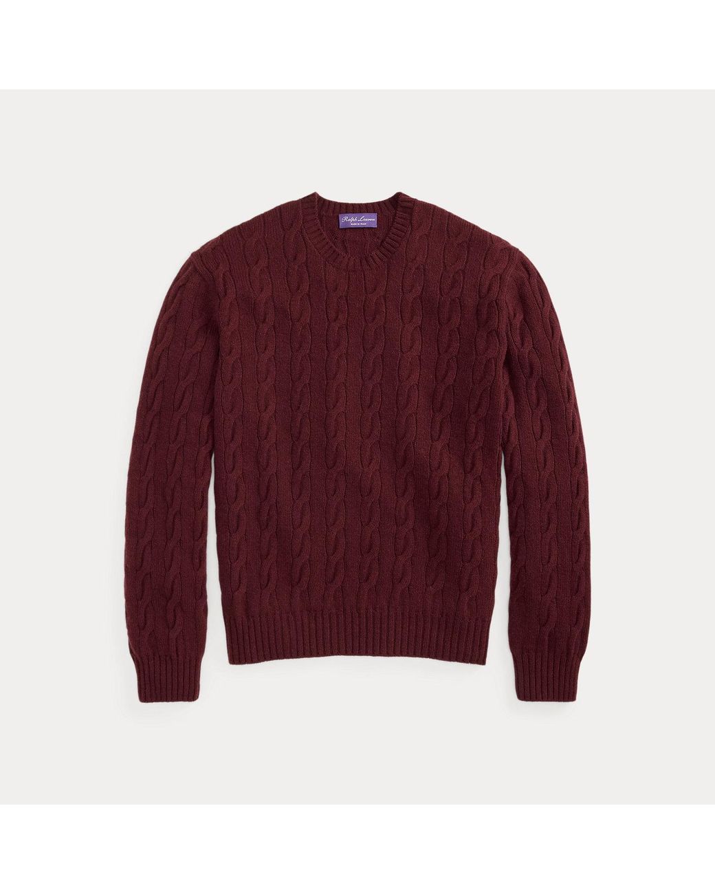 Ralph Lauren Red Cable-Knit Cashmere Jumper for men