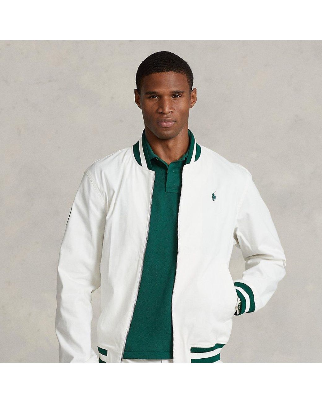 Polo Ralph Lauren Wimbledon Bomber Jacket in White for Men | Lyst